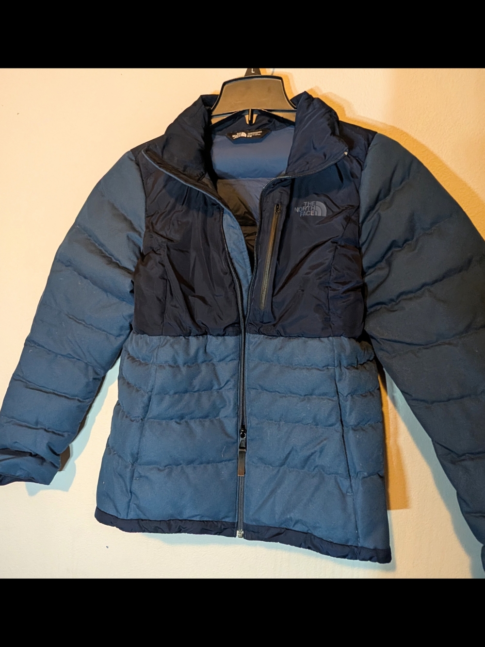 The North Face Two-Tone Navy and Blue Puffer Jacket